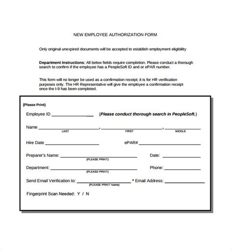 FREE 8+ Employment Authorization Forms in PDF