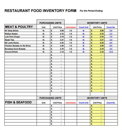 FREE 8+ Food Inventory Samples in PDF Excel