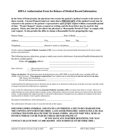 FREE 8+ HIPAA Release Forms in PDF MS Word