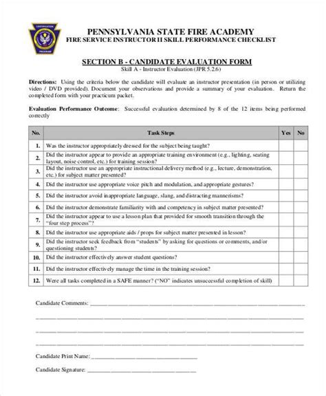 FREE 8+ Instructor Evaluation Forms in PDF MS Word