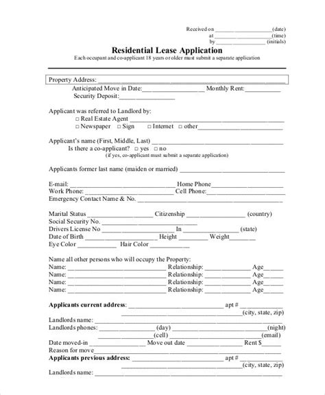 FREE 8+ Lease Application Examples & Samples in PDF Examples