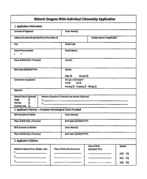 FREE 8+ Sample Citizenship Application Forms in PDF Excel