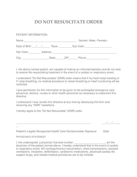 FREE 8+ Sample Do not Resuscitate Forms in PDF MS Word