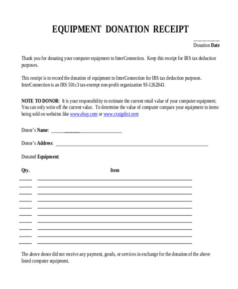 FREE 8+ Sample Donation Receipt Forms in PDF Excel