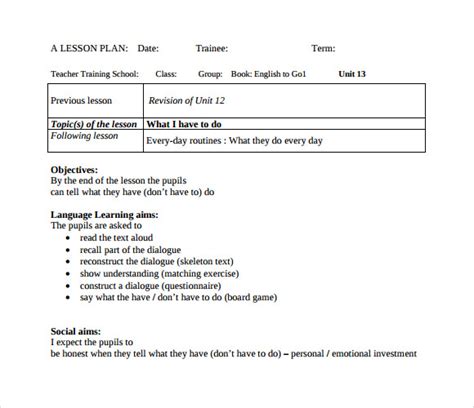 FREE 8+ Sample Elementary Lesson Plan Templates in PDF