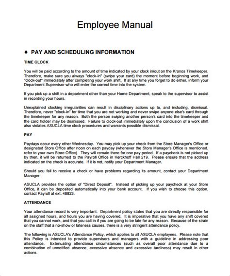 FREE 8+ Sample Employee Manual Templates in MS Word PDF