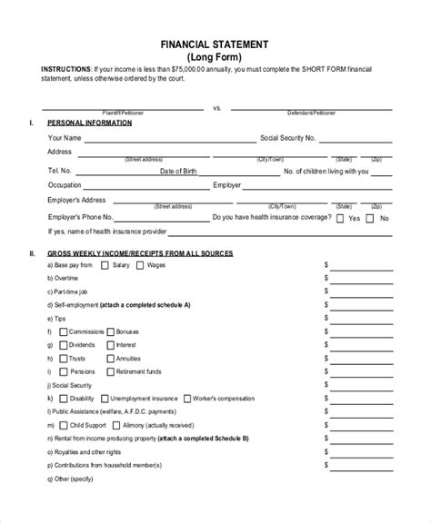 FREE 8+ Sample Financial Affidavit Forms in PDF MS Word