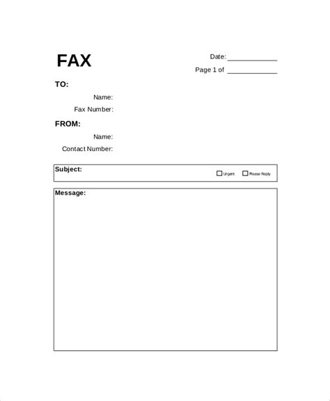 FREE 8+ Sample Generic Fax Cover Sheet Templates in PDF MS Word
