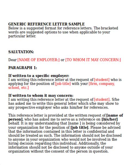 FREE 8+ Sample Generic Letter Templates in PDF MS Word