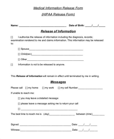 FREE 8+ Sample Hipaa Release Forms in PDF MS Word