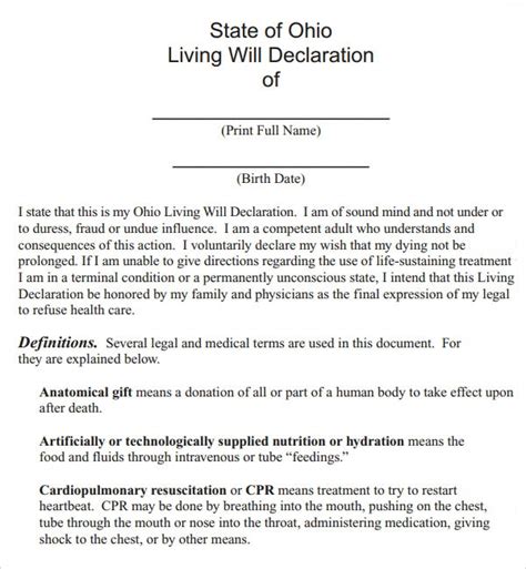 FREE 8+ Sample Living Will Forms in PDF MS Word