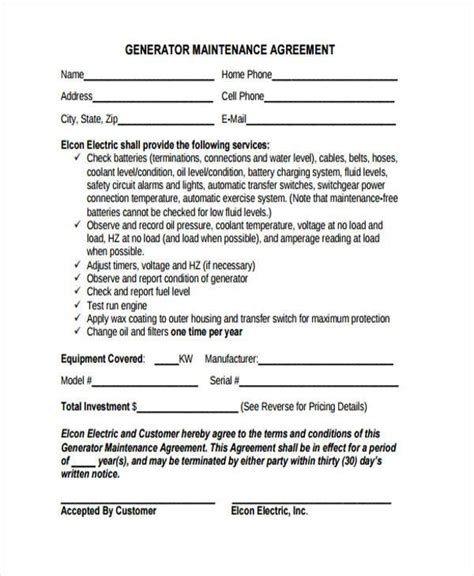 FREE 8+ Sample Maintenance Contract Forms in PDF MS Word