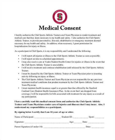FREE 8+ Sample Medical Consent Form Examples in PDF MS Word