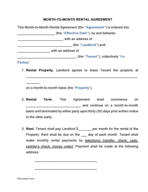FREE 8+ Sample MonthtoMonth Lease Forms in PDF MS Word
