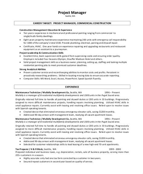 FREE 8+ Sample Project Management Resume Templates in PDF MS Word