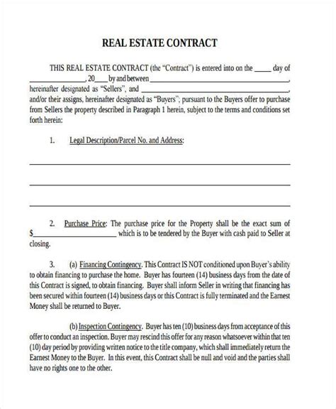 FREE 8+ Sample Real Estate Agreement Forms in PDF MS Word