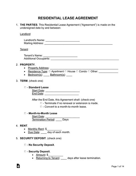 FREE 8+ Sample Residential Agreement Forms in PDF MS Word