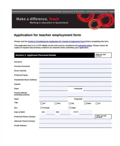 FREE 8+ Sample Teacher Registration Forms in PDF MS Word