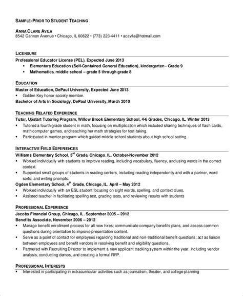FREE 8+ Sample Teaching Resume Templates in MS Word PDF