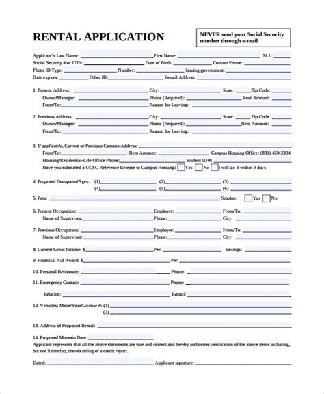 FREE 8+ Sample Tenant Application Forms in MS Word PDF