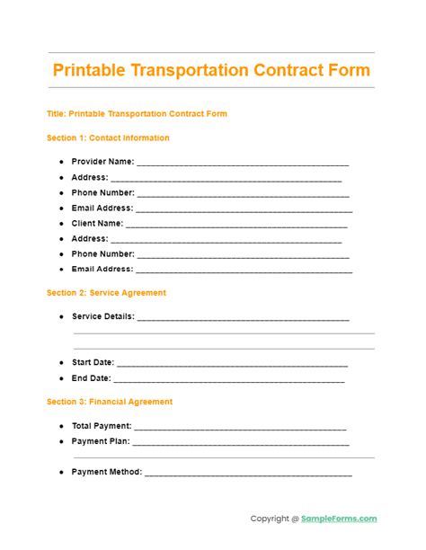 FREE 8+ Sample Transportation Contract Forms in PDF MS Word