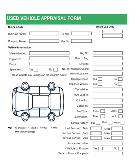 FREE 8+ Sample Vehicle Appraisal Forms in PDF MS Word