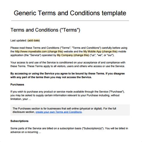 FREE 8+ Terms and Conditions Samples in PDF MS Word