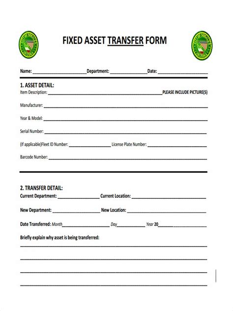 FREE 9+ Asset Transfer Forms in PDF Ms Word Excel