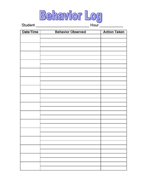 FREE 9+ Behavior Log Samples in PDF