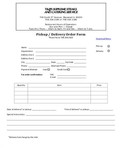 FREE 9+ Delivery Order Forms in PDF MS Word