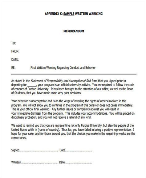 FREE 9+ Disciplinary Memo Templates in Google Docs MS Word Apple Pages