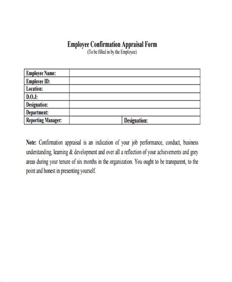 FREE 9+ Employee Confirmation Forms in PDF MS Word