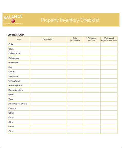 FREE 9+ Inventory List Samples in MS Word PDF