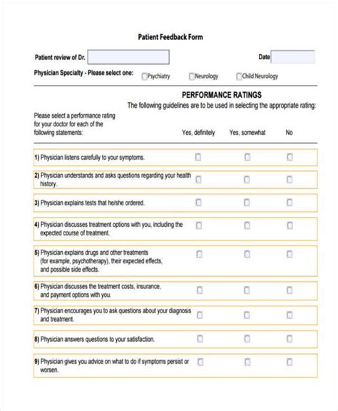 FREE 9+ Patient Feedback Forms in PDF MS Word