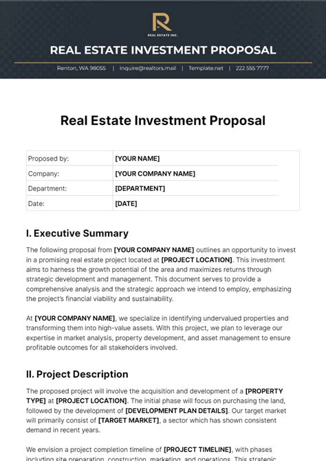 FREE 9+ Property Investment Proposal Samples and Templates in PDF MS Word Pages Google Docs