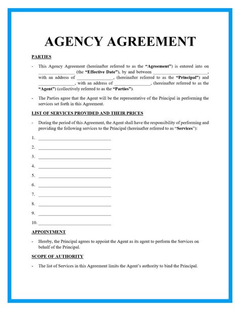 FREE 9+ Sample Agent Contract Agreement Templates in PDF MS Word