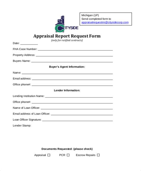 FREE 9+ Sample Appraisal Request Forms in PDF MS Word