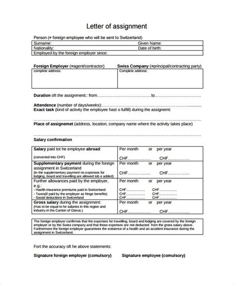 FREE 9+ Sample Assignment Letter Templates in PDF MS Word