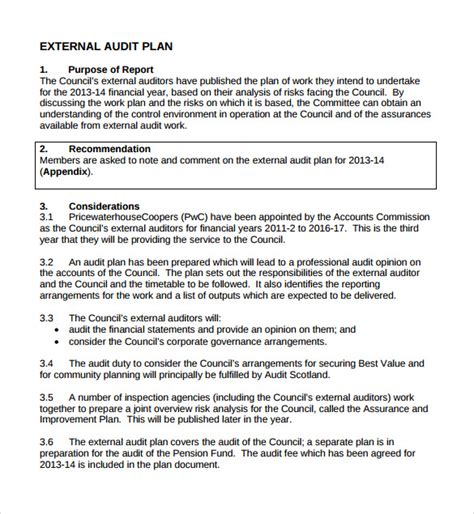 FREE 9+ Sample Audit Plan Templates in MS Word PDF