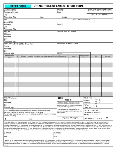 FREE 9+ Sample Bill of Lading Forms in PDF