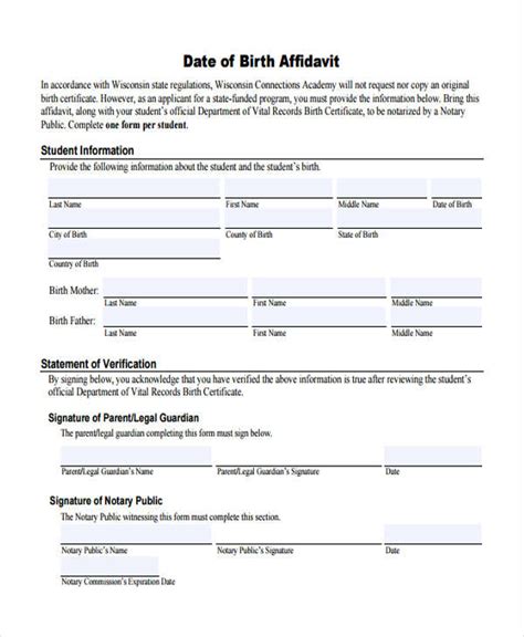 FREE 9+ Sample Birth Affidavit Forms in PDF MS Word