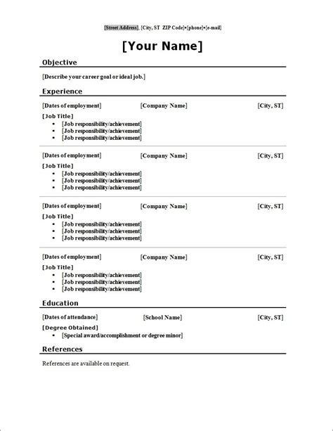 FREE 9+ Sample Blank Resume Templates in MS Word PDF