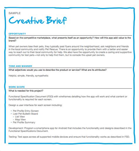 FREE 9+ Sample Creative Brief in PDF MS Word