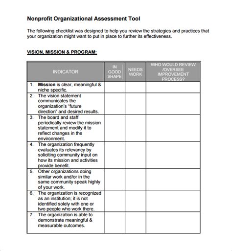 FREE 9+ Sample Organizational Assessment Templates in PDF MS Word