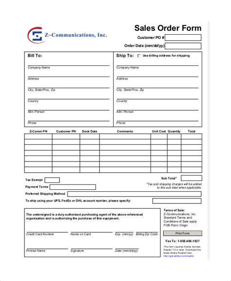 FREE 9+ Sample Printable Order Forms in MS Word PDF