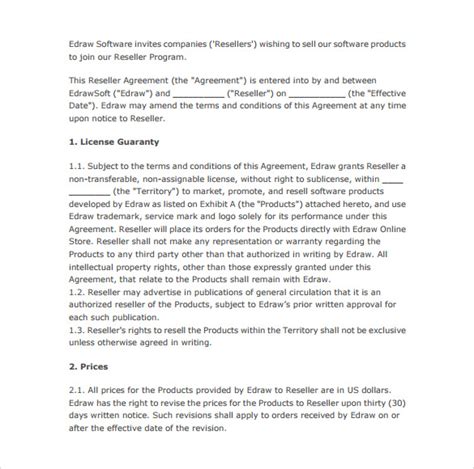 FREE 9+ Sample Reseller Agreement Templates in PDF MS Word Google