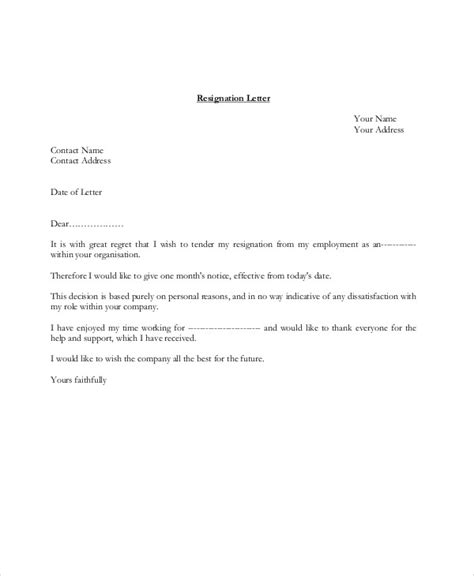 FREE 9+ Sample Resignation Letter Examples in MS Word PDF