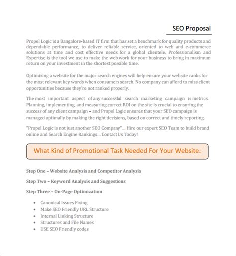 FREE 9+ Sample SEO Proposal Templates in PDF MS Word