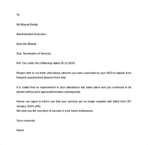 FREE 9+ Sample Termination Letter Templates in PDF MS Word
