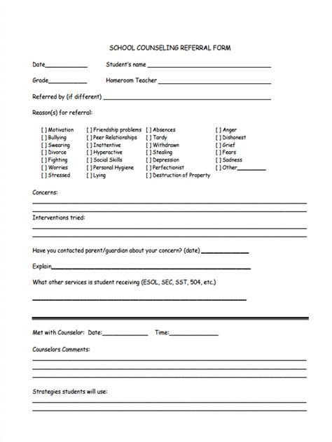 FREE 9+ School Counseling Forms in PDF Ms Word